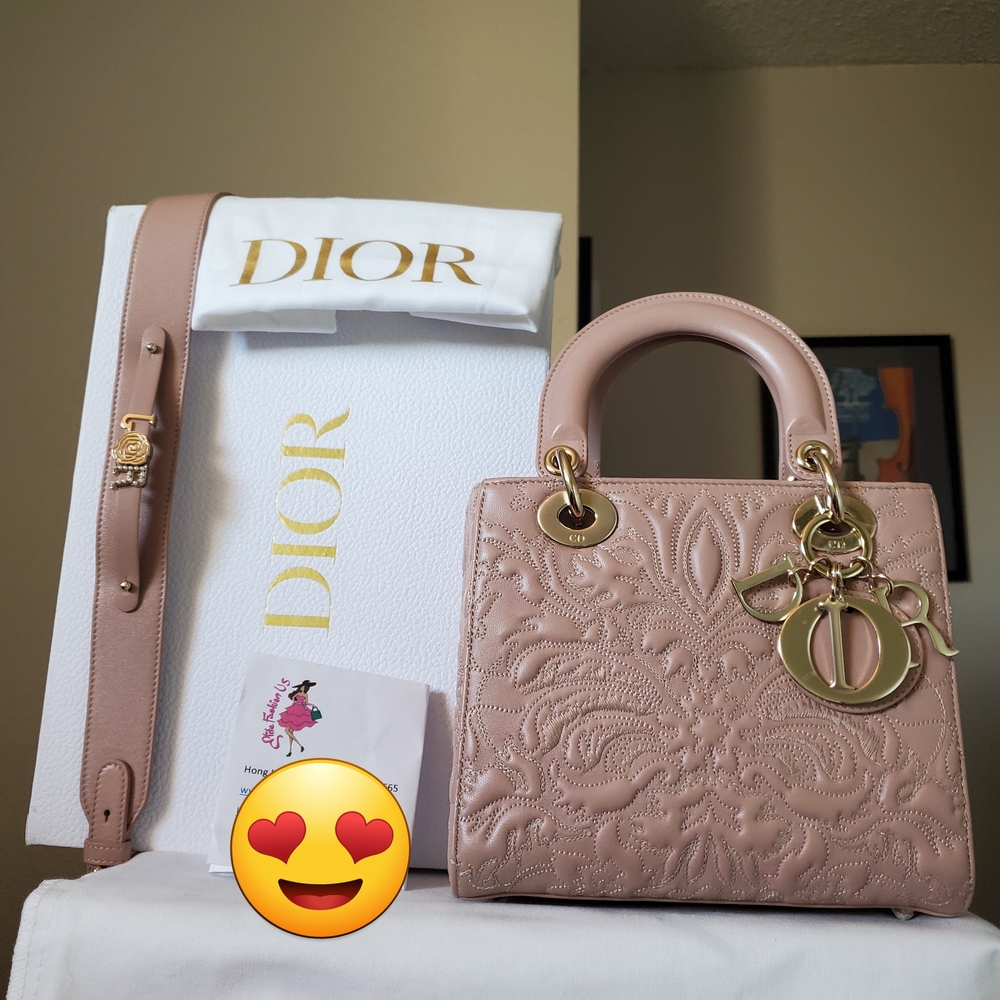 Lady Dior Blush Pink Embossed My Dior aBc Bag Tote